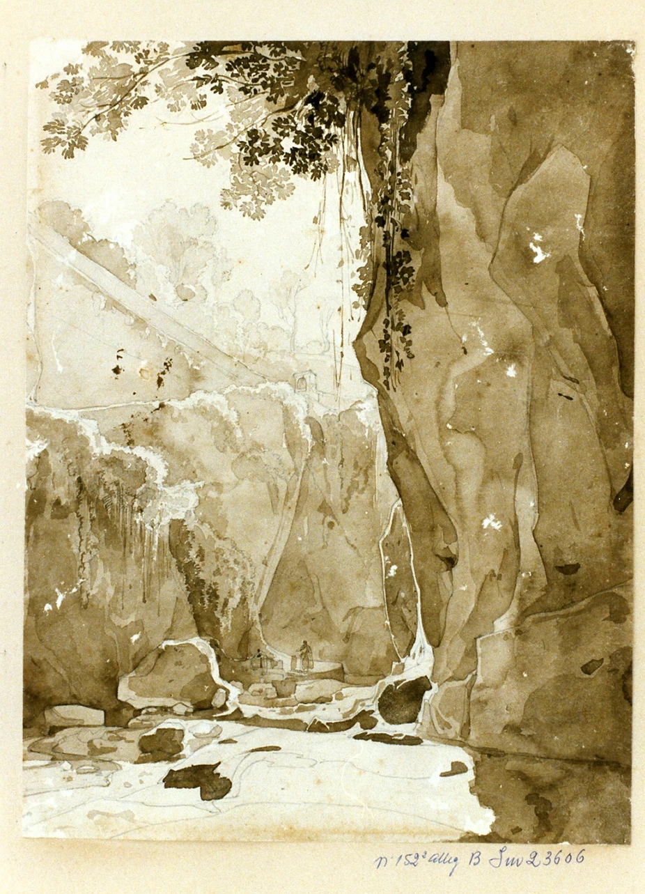 Veduta di bosco sul fiume Bonea a Cava de'Tirreni - Museo Nazionale di san Martino, Napoli